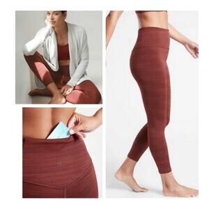 Athleta Marl Rust Red High-Rise 7/8 Leggings